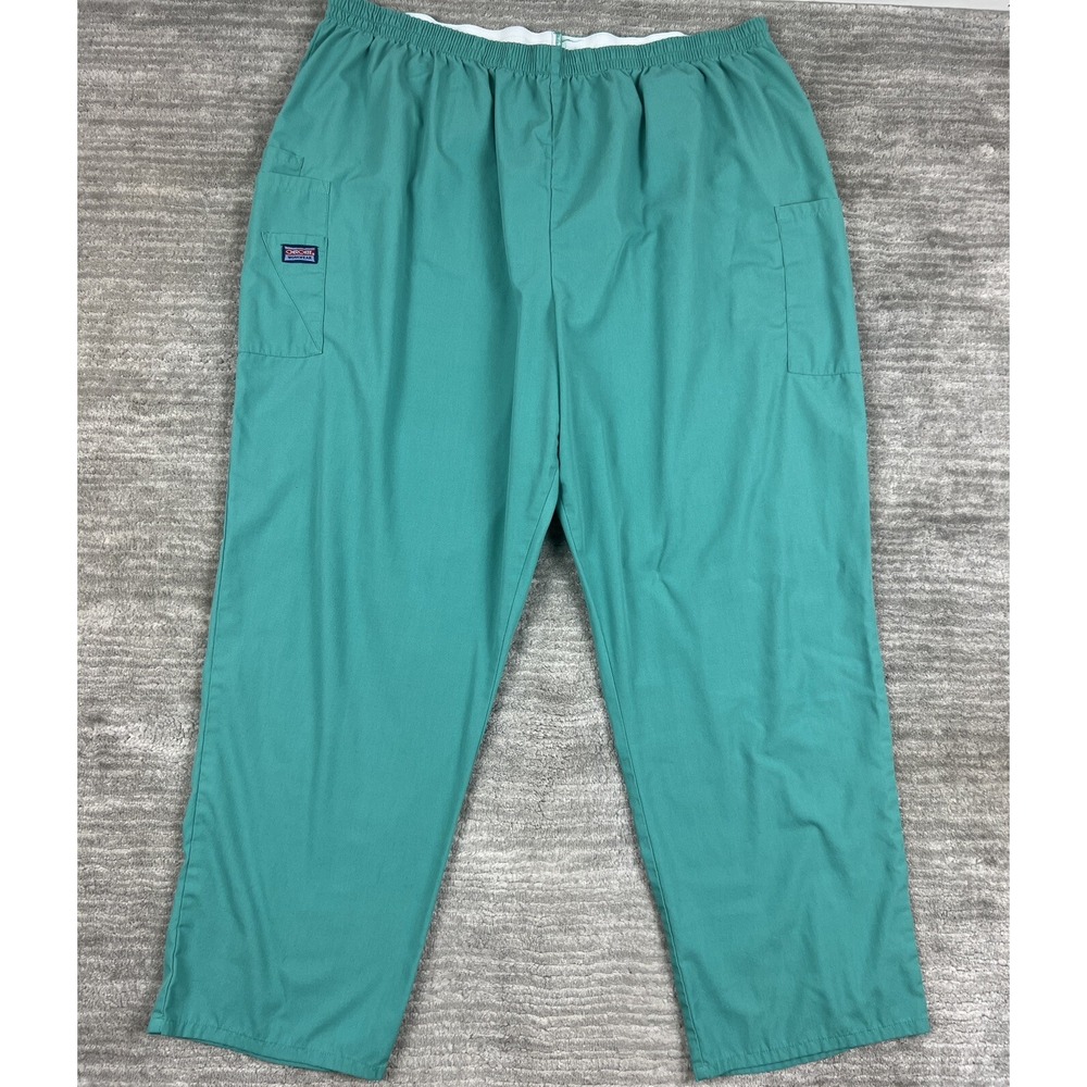 Cherokee Scrub Pants Unisex 4XL‎ Green Workwear 4200 Elastic Waist Cargo Plus